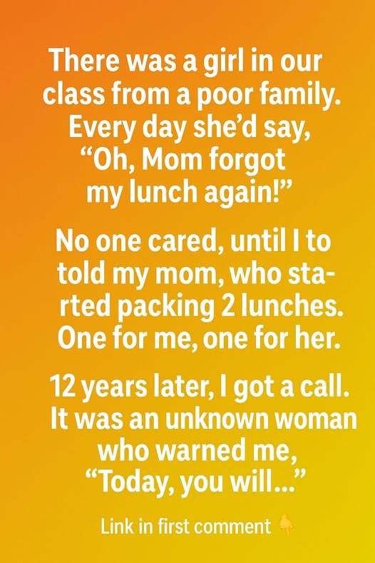 When I Noticed a Classmate Who Never Had Lunch, My Mom and I Started Packing Two, Years Later, She Called to Tell Me That One Small Act of Kindness Had Grown Into a Lifelong Mission to Feed Others