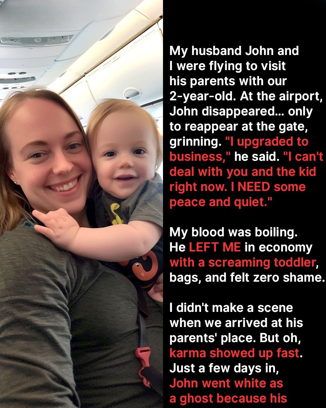 My Husband Flew Business While Our Toddler and I Sat in Economy, A Few Days Later, He Deeply Regretted It