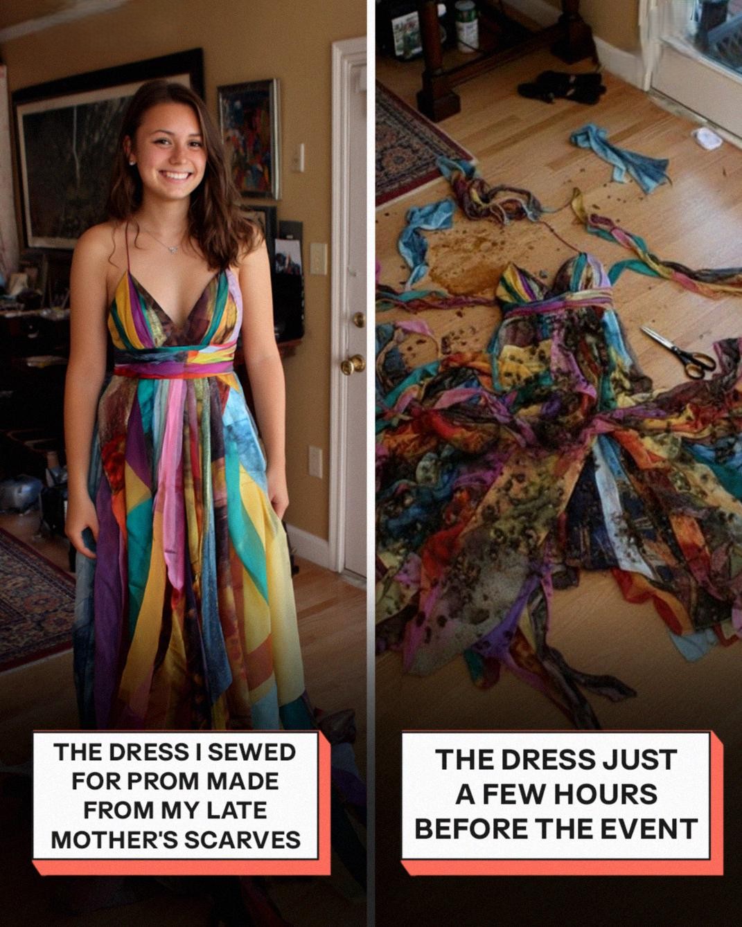 My Stepmom Ruined the Dress I Sewed from My Late Moms Favorite Scarves – But Karma Did Not Make Her Wait Long For Payback