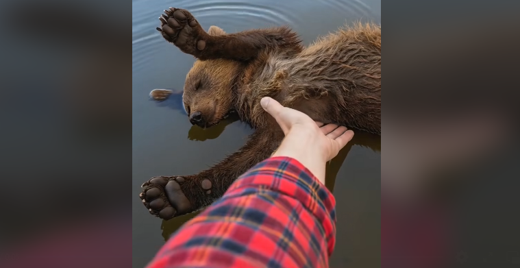 I Rescued a Drowning Bear Cub, But the Noise Behind Me Made My Heart Stop
