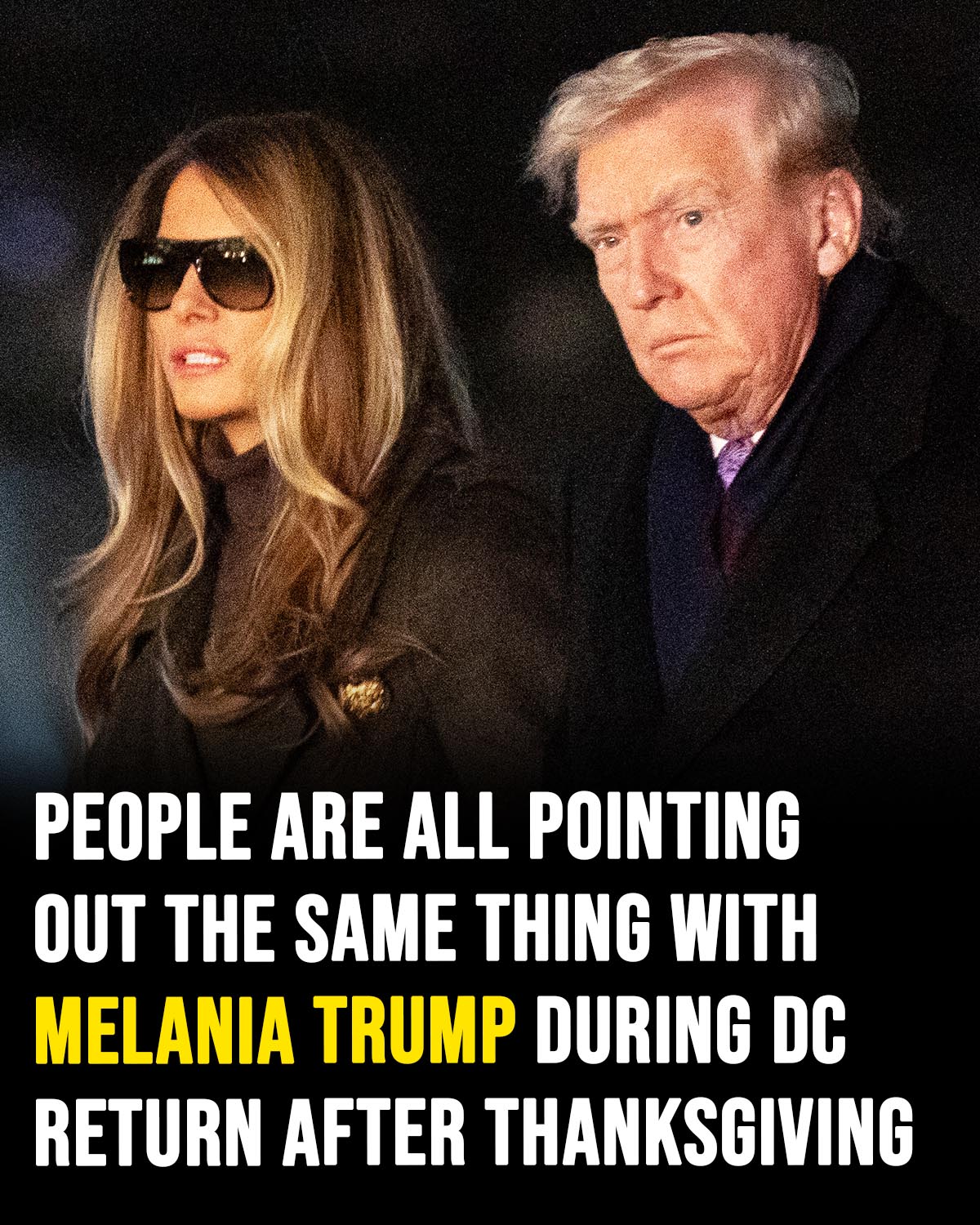 People are all pointing out the same thing with Melania Trump during DC return after Thanksgiving!