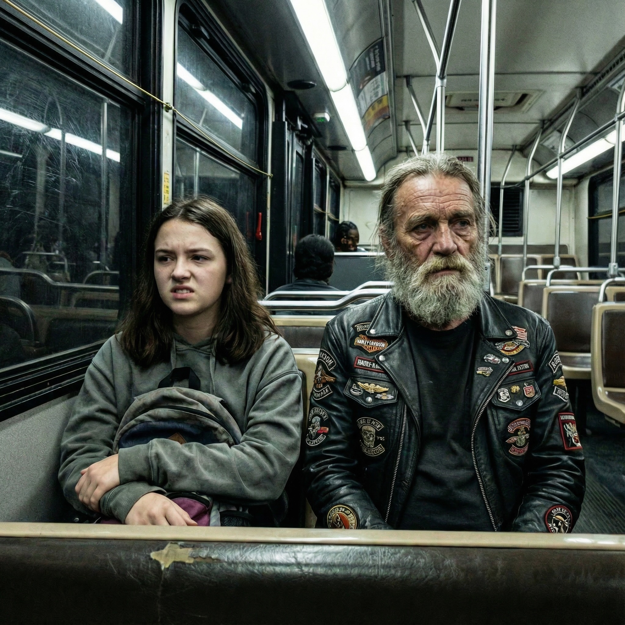 I Was Terrified When The Biker Sat Next To Me On The Bus But Then He Handed Me A Note That Made Me Sob!