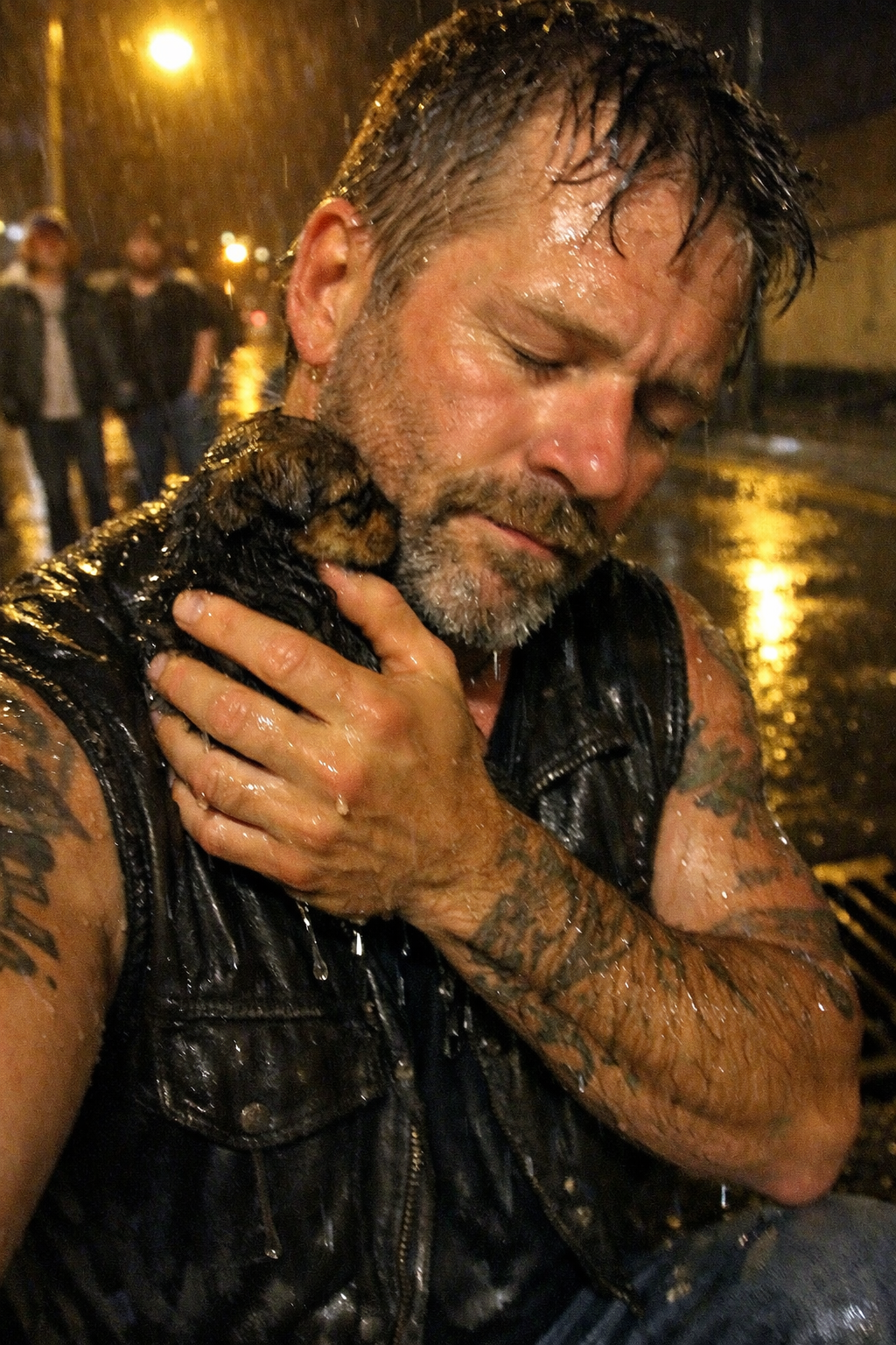 He Waded Into Black Sewer Water — And When He Lifted the Puppy Out, It Pressed Its Face Against His Neck, Shaking