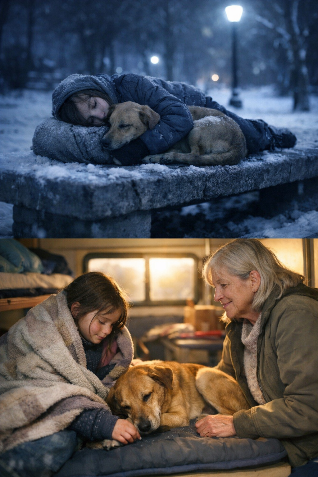 She Had No Home — So She Slept on a Frozen Bench with a Stray Dog All Winter