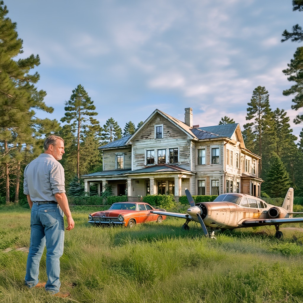 Abandoned Dad Bought a Pilots Mansion for $10, What He Found Inside Changed His Life!